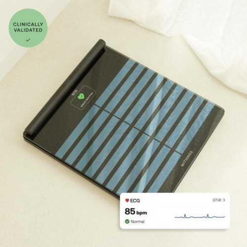 Withings Body Scan Báscula de Baño WiFi con Función de Electrocardiograma Negra