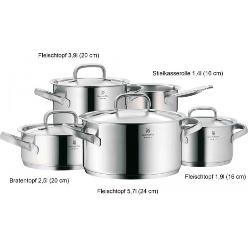 WMF Gourmet Plus 5-Piece Saucepan Set