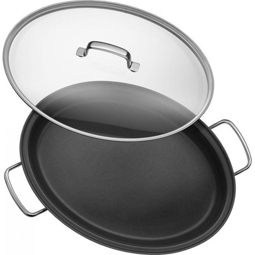 WMF Sartén con tapa de cristal para pescado 38 x 26 cm