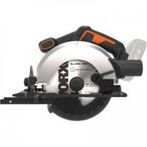 Worx WX526.9 – Sierra circular a batería 20V, disco 165 mm, 55 mm corte, 0–50° bisel, solo herramienta