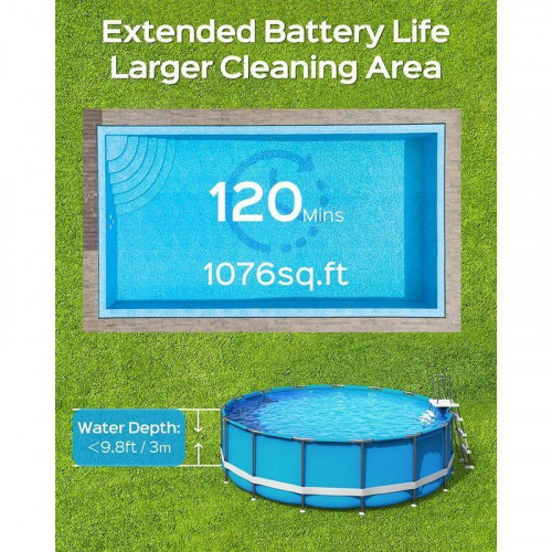 Wybot A1 Limpiafondos Inalámbrico Piscina Filtros Dobles Autonomía de 120min Negro