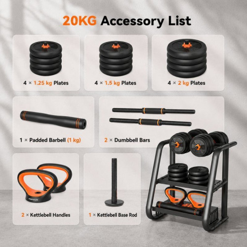 Xiaomi FED Smart Kit Mancuernas + Barra + Pesa Rusa 20Kg + Sensor
