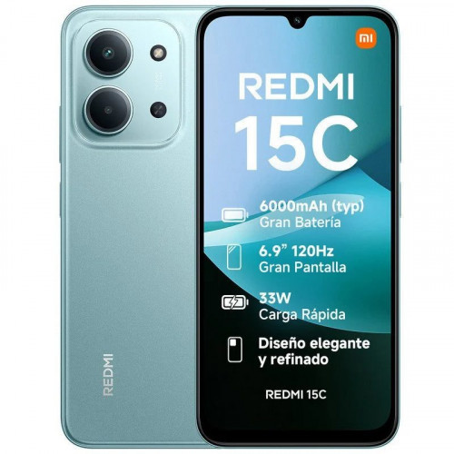 Xiaomi Redmi 15C Carga Rápida 33W Verde Menta - 256GB - 4GB
