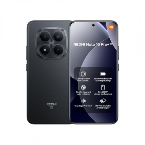 Xiaomi Redmi Note 15 Pro+ 5G 8GB+256GB Negro – AMOLED 6,83″, cámara 200 MP, carga 100W (Versión ES)