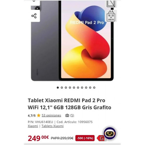 Xiaomi redmi Pad 2 Pro 6+128gb wifi 12.1