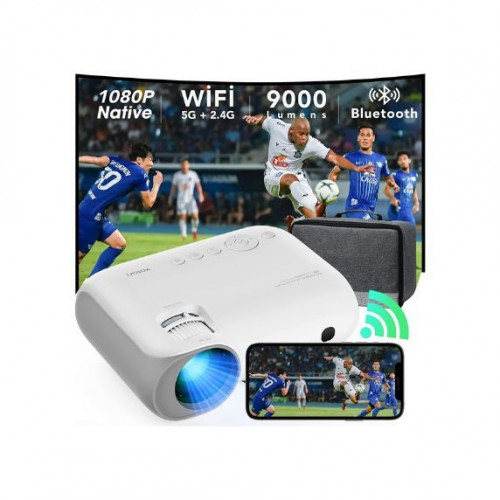 YOTON Y7 Proyector 1080P Nativo – WiFi Bluetooth Proyector Portátil, Mini Video Proyector Cine en Casa, Proyector para Móvil iPhone/Android/HDMI/AV/USB