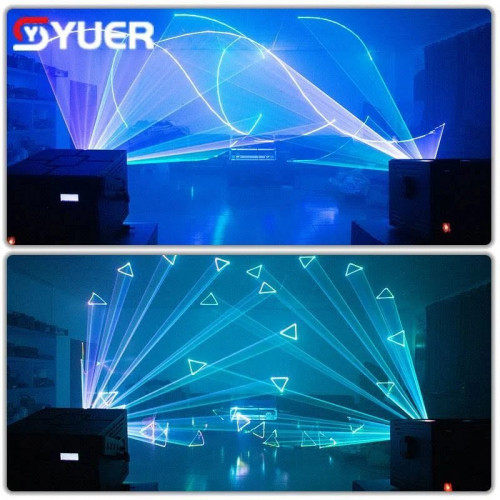 YUER 10W 12W 15W con escáner de animación 3D ILDA para escenario luz láser DJ con control por APP