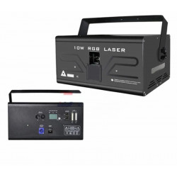 YUER Proyector de escenario de luz con efecto de escaneo de patrón RGB a todo color de 10W DMX512 Control de música DJ Disco Party Prom Bar Club