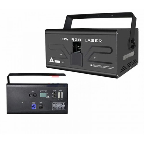 YUER Proyector de escenario de luz con efecto de escaneo de patrón RGB a todo color de 10W DMX512 Control de música DJ Disco Party Prom Bar Club