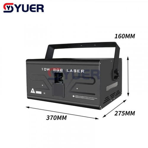 YUER Proyector de escenario de luz con efecto de escaneo de patrón RGB a todo color de 10W DMX512 Control de música DJ Disco Party Prom Bar Club