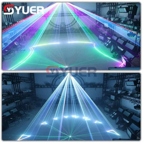 YUER Proyector de escenario de luz con efecto de escaneo de patrón RGB a todo color de 10W DMX512 Control de música DJ Disco Party Prom Bar Club