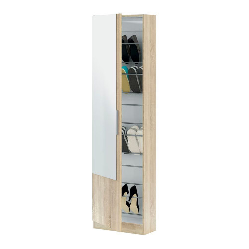 Zapatero Alto 1 Puerta con Espejo Acabado Roble Canadian Roble Canadian