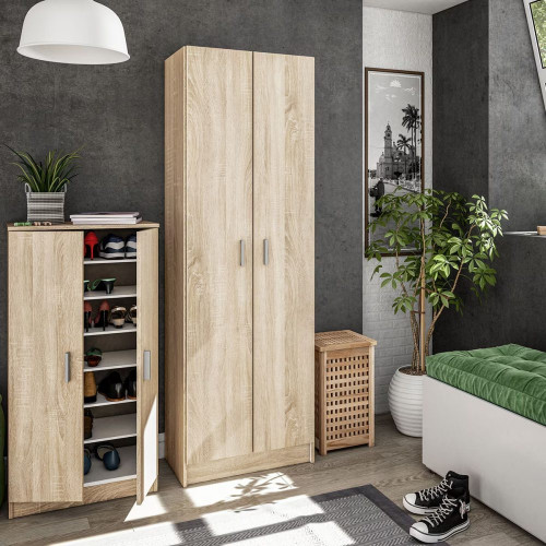 Zapatero Alto 2 Puertas Acabado Roble Roble natural