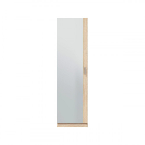 Zapatero Kristal con 1 compartimento para 16 pares en melamina color roble cambrian con espejo 50x180x20 cm