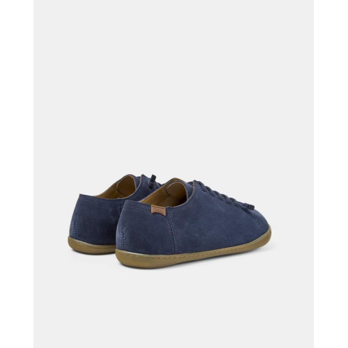 Zapatillas de piel de hombre Peu Cami lisas con cordones Azul marino