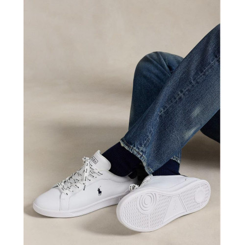 Zapatillas HRT II de hombre tipo casco bajas piel. Blanco roto