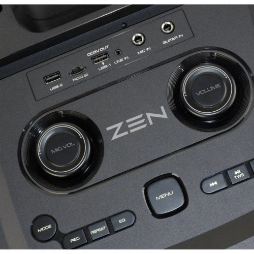 Zen Rings Altavoz Portable Bluetooth LED RGB 600W PMPO + Micrófono Karaoke