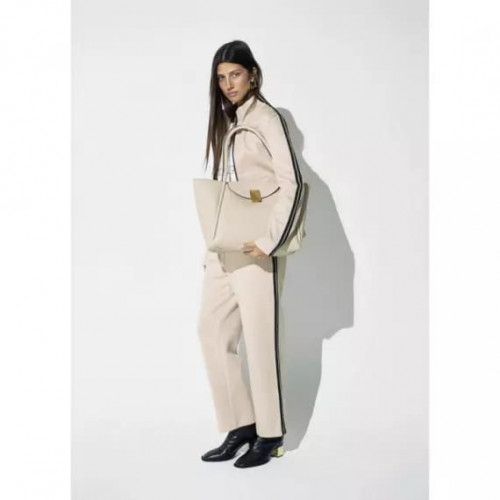 Zip-up Sweatshirt, Two-color Side Band D  LOLA CASADEMUNT