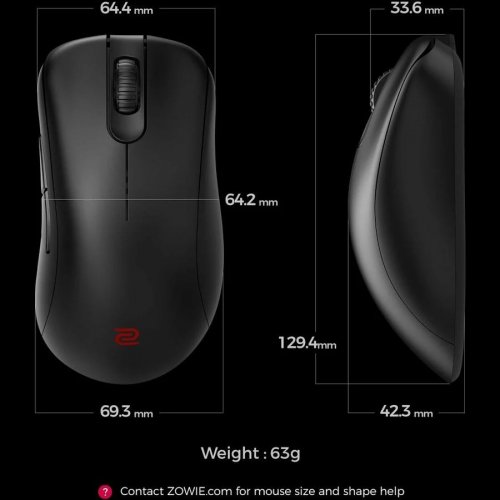 Zowie EC1-DW Ratón Juego mano derecha USB tipo A Óptico 3200 dpi