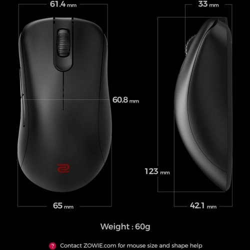 Zowie EC2-DW Ratón Juego mano derecha USB tipo A Óptico 3200 dpi
