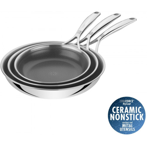 ZWILLING Peak frying pan set 3 pieces silver-black